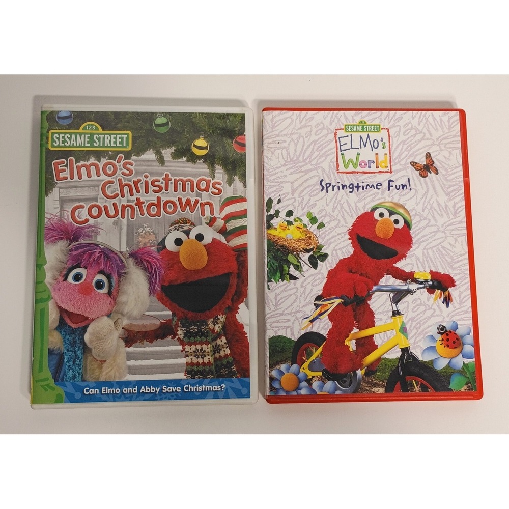 Sesame Street DVD Pair, Elmos Christmas Countdown And Elmos Springtime Fun
